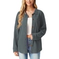 thumbnail image 5 of JWD Women's Blouses Long Sleeve Knitted Shacket Jacket Lightweight Button-Down Shirts Gray Green XL, 5 of 10