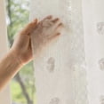 thumbnail image 5 of Ouuluon Sheer Curtains White Bobbles Sheer Curtain, Single Panel Transparent Voile Light Filtering Window Drape for Bedroom Living Room Home Decor, 5 of 9