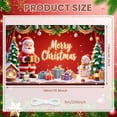 thumbnail image 3 of Red Background Christmas Banner Gold Lettering Merry Christmas Banner Santa Claus Design Snowman Pattern Xmas Banner for Christmas Party Holiday Celebration Family Gathering, 3 of 9
