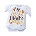 thumbnail image 4 of Kiapeise My First Thanksgiving Baby Girls Outfits Long Sleeve Letter Romper Tops +Tulle Tutu Skirt+Headband, 4 of 10