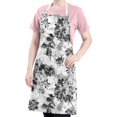 thumbnail image 5 of Pioneer Flower Floral Print Pattern Apron-Garden Aprons for Women with Pockets-Cotton Linen Waterproof Kitchen Cooking Gardening Aprons Adjustable for Kitchen,Cooking,BBQ and Salon 33x27 Inch, 5 of 7