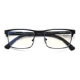 thumbnail image 2 of Men's Metal Rectangular Bifocal Reading Glasses – Modern Anti-Blue Light Blocking + UV Protection Clear Readers +1.75, 2 of 4