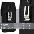 thumbnail image 7 of CoverON Holster for TCL 50 XE Nxtpaper ION X 30 LE 10 Pro HMD Skyline Vibe Sony Xperia 1 10 AT&T Calypso Fairphone Nothing 3 3a 5G Phon Cell Phone Case Belt Clip Card Holder Vertical Nylon Pouch Bag, 7 of 7