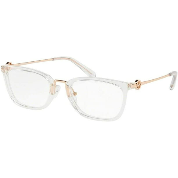Michael Kors MK4054 CAPTIVA 3105 52M Crystal Clear Rectangle Eyeglasses For  Women+FREE Complimentary Eyewear Care Kit 
