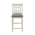 thumbnail image 4 of Antique White Finish Dining Chairs 2pc Set Counter Height Design Upholstered Seat Traditional Design Dining Furniture, 4 of 5
