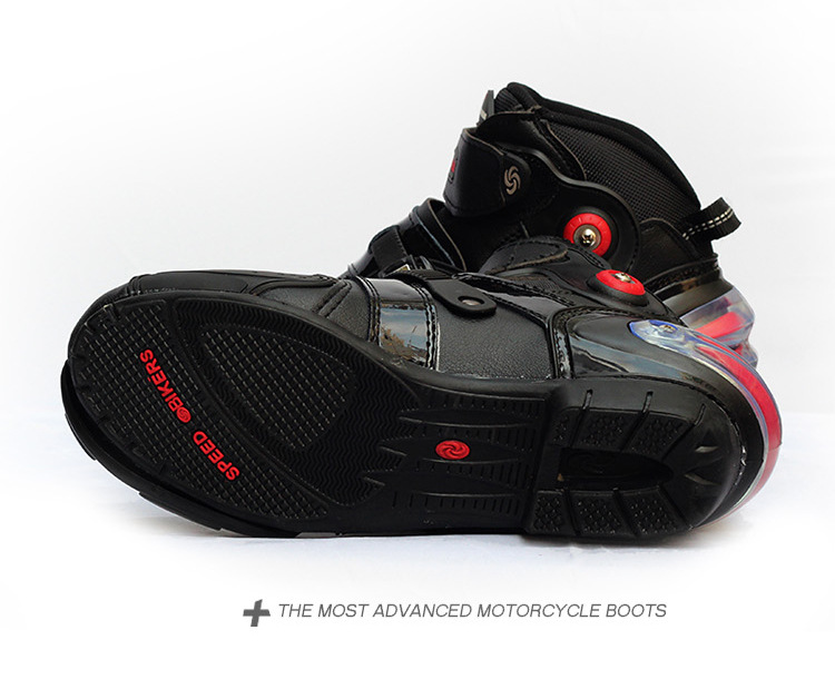 Men Soft Motorcycle Boots Biker Waterproof Speed Motocross Boots Non-slip Motorcycle Shoes Color:black Shoe US Size:8.5 - image 2 of 8