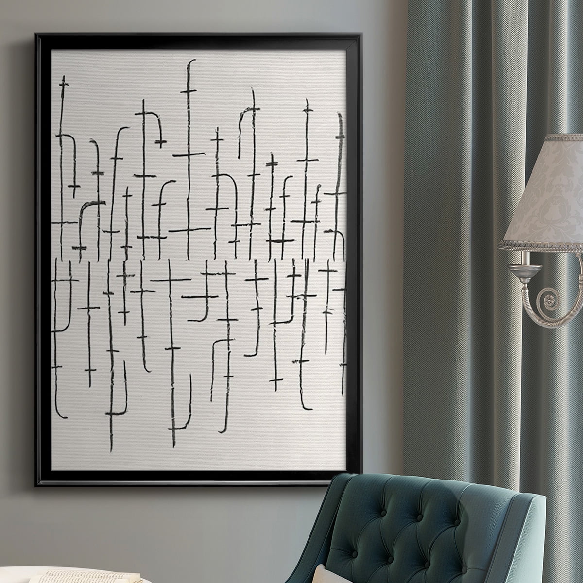 Vertical Arrangement II Premium Framed Print, in Gold, Black, or Silver - Ready to Hang