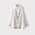 thumbnail image 4 of ICHUANYI Women's Floral Embroidered Tops Peasant Blouses Long Sleeve Button Up Shirts Retro Button Long-Sleeved Top, 4 of 6