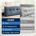 thumbnail image 4 of Headboard Pillow Twin, Triangle Pillows for Headboard, Head Board Backrest Wedge Pillow for Reading Sitting Working, Daybed Pillows with Removable Cover for Bed Dorm Sofa, Navy Blue, 4 of 14