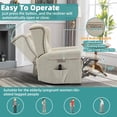 thumbnail image 3 of MEETWARM Power Swivel Rocking Glider Recliner Chair – Heat & Vibration Functions, Wingback Tufted Upholstery, Type-C & USB Ports, For Nursery & Living Room (Beige), 3 of 8