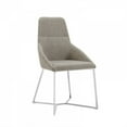 thumbnail image 3 of Benzara Fabric Upholstered Dining Chairs with Steel Base, Set of Two, Gray and Silver, 3 of 5