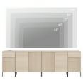 thumbnail image 4 of Wampat Reeded Accent Cabinet – 94.5" Credenza with Doors, Adjustable Shelves & Charging Station, Beige, 4 of 11