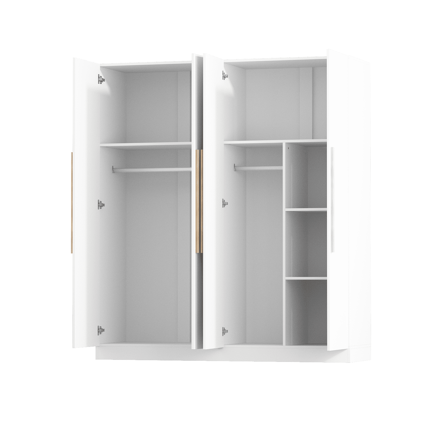 FUFU&GAGA White 4-Door Big Wardrobe Armoires (70.9 in. H x 63 in
