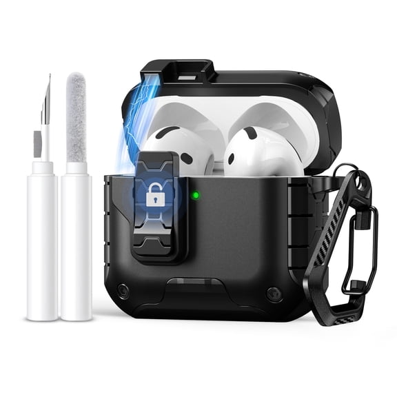 Getino Compatible with Apple AirPods 4 & AirPods Pro 3 Case Cover with Phone Stand, Magnetic Lock & Cleaning Kit