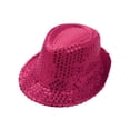 thumbnail image 7 of TSSOE Kids Girls Latin Jazz Modern Dancewear One Shoulder Crop Top with Pants and Hat Jazz Dance Performance Clothes Hot Pink 16, 7 of 7
