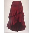 thumbnail image 2 of Womens Renaissance Pirate Skirt Gothic Steampunk Victorian Skirts Wine Red S, 2 of 4