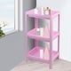 thumbnail image 3 of Estante de almacenamiento de plástico multicapa para aterrizaje de baño, estante de almacenamiento para baño (rosa), 3 of 8