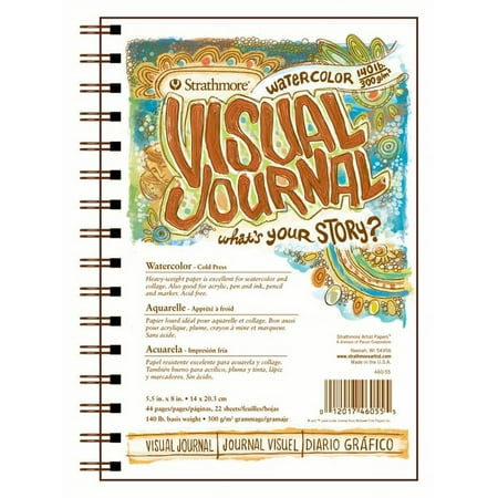 UPC: 0012017460555 | Strathmore Visual Journal  Cold-Press Watercolor  5.5in x 8in  140 lb.