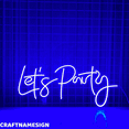 thumbnail image 3 of Craftnamesign Let's Party Neon Sign, Bar Pub Wall Decor, Party Wall Art, 3 of 5