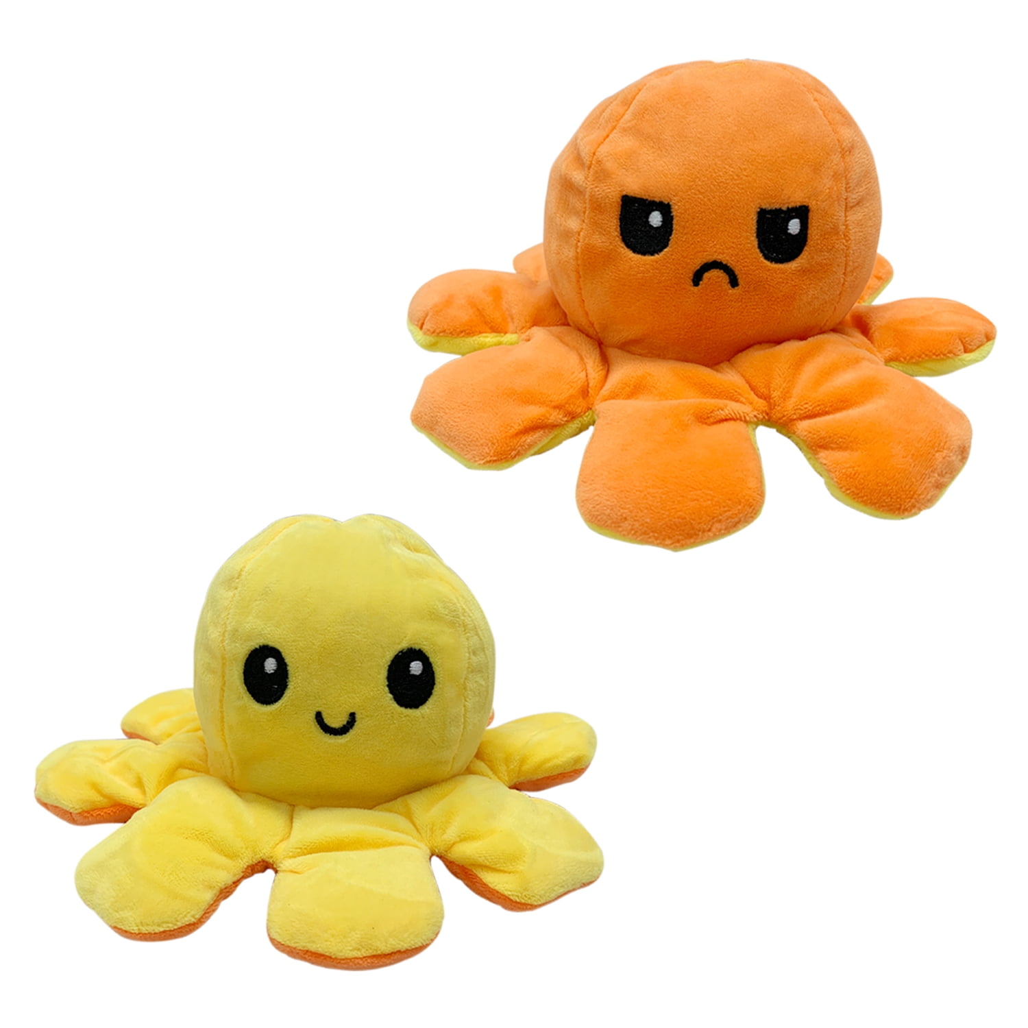 Sophie Happy/Sad Mood Reversible Plush Octopus Double Sided Flipping Animal Toys For Him, Her