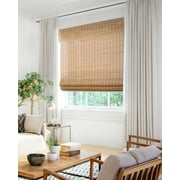 Chicology 23W x 64H Squirrel Cordless Bamboo Roman Shades, Natural Woven Wood, Light Filtering, Safe for Kids & Pets
