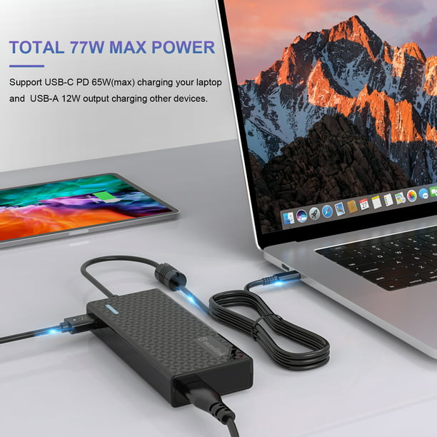 77W Universal Supply USB-C Type-C AC Adapter Charger 65W/45W AC Computer Power Supply USB A Output Mobile/Tablet 12W(Max)-Compatible MacBook Huawei Lenovo HP Dell Samsung Ace - Walmart.com