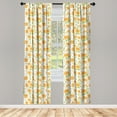 thumbnail image 3 of Ambesonne Vintage Curtains, Floral Peony Bouquets, Pair of 28"x63", Pale Orange Green White, 3 of 5
