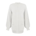 thumbnail image 4 of Womens Cardigan Sweaters Trendy Open Front Long Sleeves Knitted With Pockets Loose Fall Outwear,White,S, 4 of 5