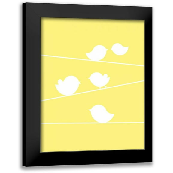 Robinson, Tamara 12x14 Black Modern Framed Museum Art Print Titled - Bird on a Wire I