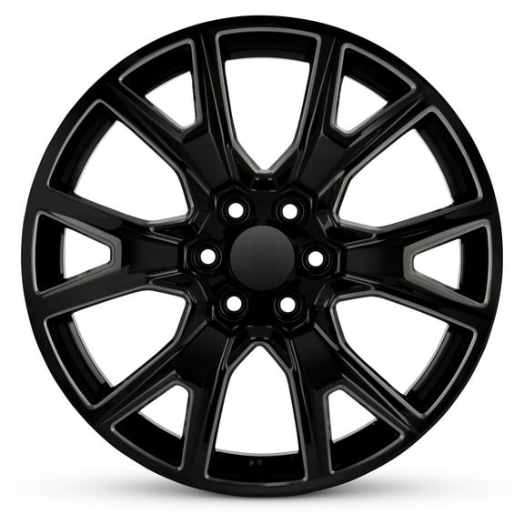 For 1999-2022 Chevrolet Silverado 1500 22 Inch Polished Black Rim - OE Direct Replacement - Road Ready Car Wheel