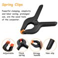 thumbnail image 4 of 30 Pcs Parts Nylon Spring Clamps, SPOKKI 2 Inch Heavy Duty Nylon Spring Clamps, 65mm Woodworking Glue Clamps, Spring Clamps for Photography, Tarpaulin, Craft, Garden, 4 of 7