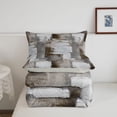 thumbnail image 5 of Homewish Gray Watercolor Grid Queen Comforter Set,Geometric Grunge Comforter Sets Queen,Light Gray Reversible,3 Pieces,1 Comforter and 2 Pillowcases, 5 of 7