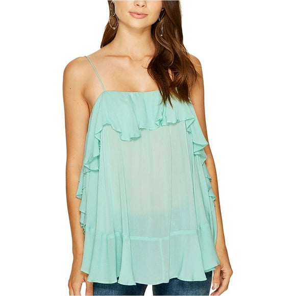 Free People Womens Cascades Cami Tank Top, Green, Small