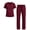 Wine, variant on Scrub Sets for Men & Women – Unisex Scrub Tops & Scrub Pants, Medical V-Neck Nursing Uniform with 6 Pockets