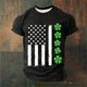 thumbnail image 1 of Ceisia Men's St. Patrick's Day American Flag Shamrock T-Shirt | Short Sleeve Crew Neck Casual Tee Gifts, 1 of 4