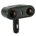 thumbnail image 2 of Universal Car 2 Way Cigar Lighter Splitter  Adapter with USB Fast  Port 12-24V, 2 of 7