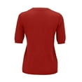 thumbnail image 6 of Pxiakgy Knit Tops for Women Womens Short Sleeve Sweater Spring Summer 2025 Round Neck Solid Color Pullover Short Sleeve Knit Sweater Vest Tops Shirts for Women Trendy Summer Red Xl, 6 of 9