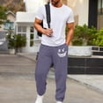 thumbnail image 5 of Guieoi Winter Warm Pants Plus Size Men's Fashion Drawstring Elastic Waist Solid Color Casual Sweat Length Pants Purple, 5 of 8