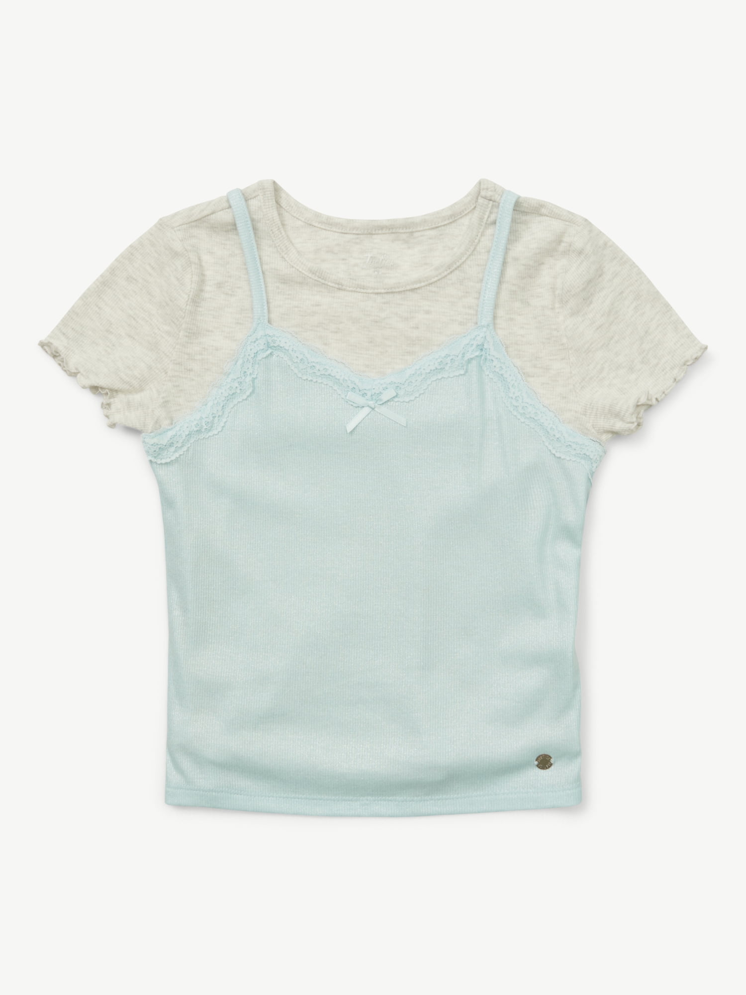 Justice Girls Cami 2fer Tee, Sizes XS - XLP