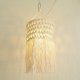 thumbnail image 5 of Lámpara de macramé Rusitc cortina decorativa nórdica colgante luz cálida romántica cubierta borla candelabros de tejado para dormitorio sala de Soledad Macrame Lampshade, 5 of 6