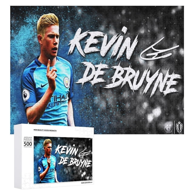 Kevin De Bruyne Rompecabezas de Madera Temático para Decoración del Hogar o Regalo para Fans, Amigos y Familia. 500 Piezas