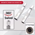 thumbnail image 3 of 2pcs Magnetic Swivel Spark Plug Socket 3/8', Twelve Point Car Spark Plug Wrench 14mm/16mm, Swivel Design Material CR-V Length 97mm, 3 of 5