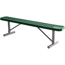 Coated Outdoor Furniture Heavy-Duty Portable Outdoor Bench Thermoplastic Coated, Expanded Metal, Commercial-Grade Seating, Made in America (Portable Without Back, 6 Ft, Textured Green)