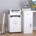 thumbnail image 2 of HOMCOM Vertical Filing Cabinet with Drawer Wheels, File Cabinet, White, 2 of 10