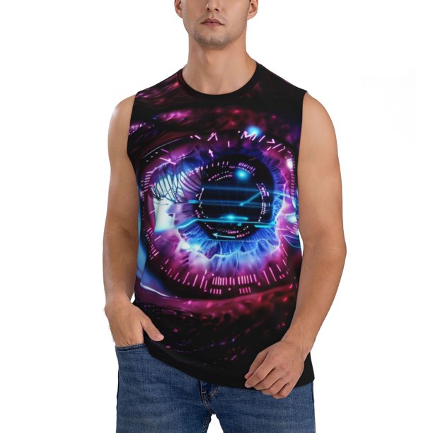 Fotbe v Men's Camiseta sin Mangas Estampada para Hombres, Playera Casual para Gimnasio, Entrenamiento, Playa-Small