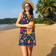 thumbnail image 3 of Easygdp Cinco De Mayo Floral para Vestido Transpirable de Mujer, Vestido Suelto de Manga Corta con Pliegues y Bolsillos para el Verano, 3 of 7