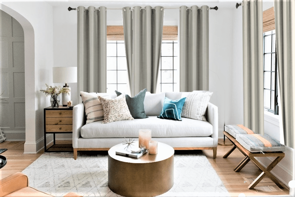 Silver 1-piece Adam solid blackout grommet-top window curtain panel 37'inch wide x 63' inch long room darkening perfect décor home