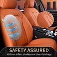 thumbnail image 5 of FLORICH Car Seat Covers Full Set, Comfortable Faux Leather Seat Protectors, Automotive Cushions Universal Fit for Most Cars SUV Trucks, Orange, 5 of 8