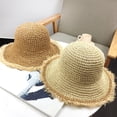 thumbnail image 3 of Ludlz Womens Straw Hat Wide Wavy Brim Sunscreen Beach Cap Sunhat Summer Hats UV Protection UPF50+, 3 of 7