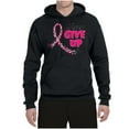 thumbnail image 2 of Wild Bobby, Never Give Up Fight Cancer, Breast Cancer Awareness, Unisex Graphic Hoodie Sweatshirt, Black, Small, 2 of 4